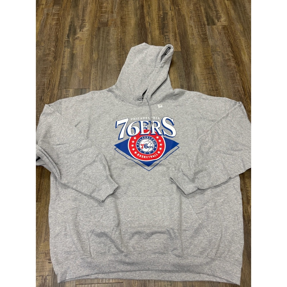 NBA Philadelphia 76ers Hoodie‎ Mens 3XL Gray Basketball Pullover Sweatshirt